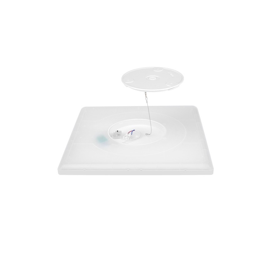 LED Koupelnové svítidlo se senzorem pohybu a soumraku NIVERA LED/12W/230V IP54 3000/4000/6000K 22,5x22,5 cm bílá + dálkové ovládání