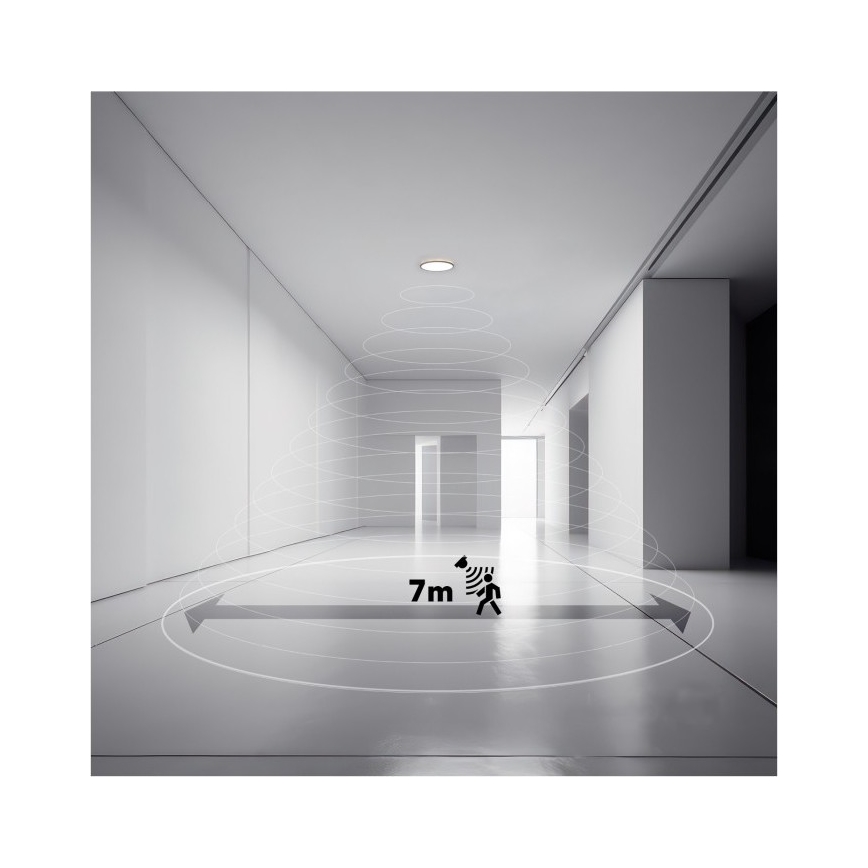 LED Koupelnové svítidlo se senzorem pohybu a soumraku NIVERA LED/12W/230V IP54 3000/4000/6000K pr. 22,5 cm černá + dálkové ovládání