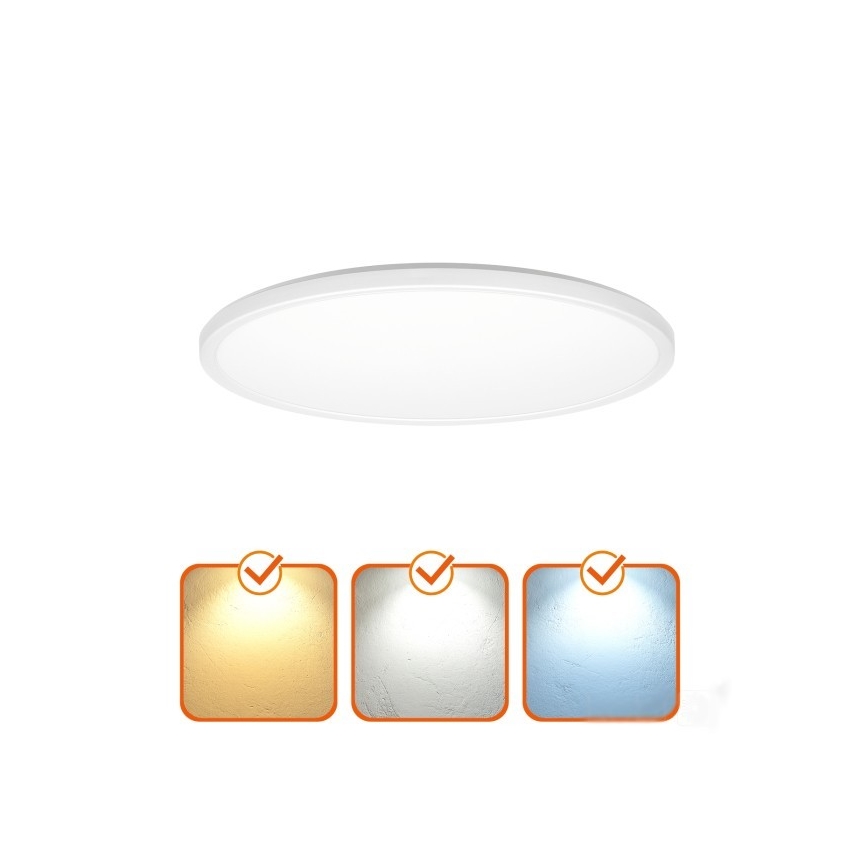 LED Koupelnové svítidlo se senzorem pohybu a soumraku NIVERA LED/18W/230V IP54 3000/4000/6000K pr. 30 cm bílá + dálkové ovládání