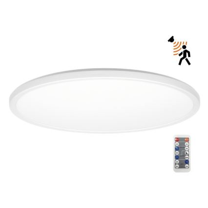 LED Koupelnové svítidlo se senzorem pohybu a soumraku NIVERA LED/32W/230V IP54 3000/4000/6000K pr. 42 cm bílá + dálkové ovládání
