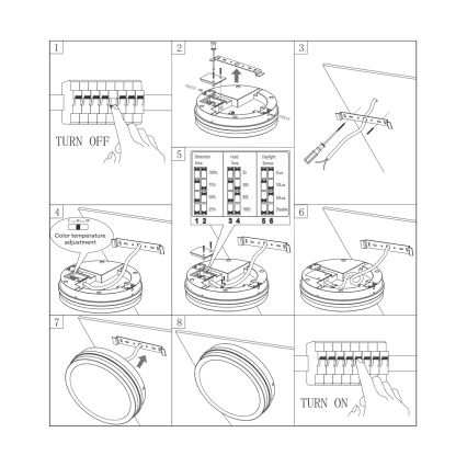 LED Koupelnové stropní svítidlo se senzorem ELLÉ LED/24W/230V 3000/4000/6500K pr. 26 cm IP54 antracit
