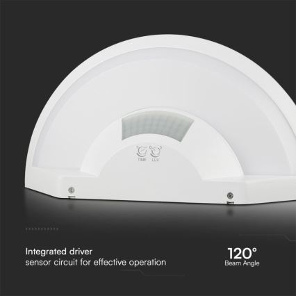 LED Koupelnové nástěnné svítidlo se senzorem SAMSUNG CHIP LED/10W/230V 4000K IP54 bílá