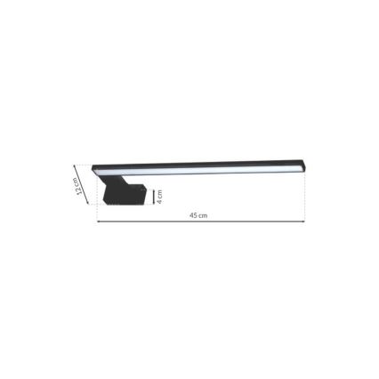 LED Koupelnové nástěnné svítidlo SHINE LED/11W/230V 45 cm IP44 černá
