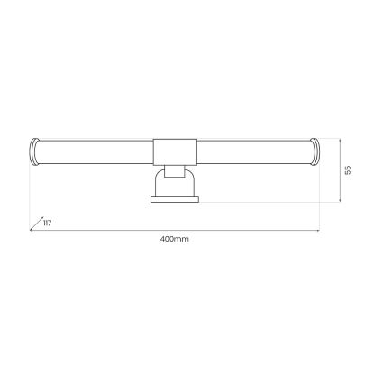 LED Koupelnové osvětlení zrcadla 2v1 APA LED/6W/230V 40 cm IP44 černá