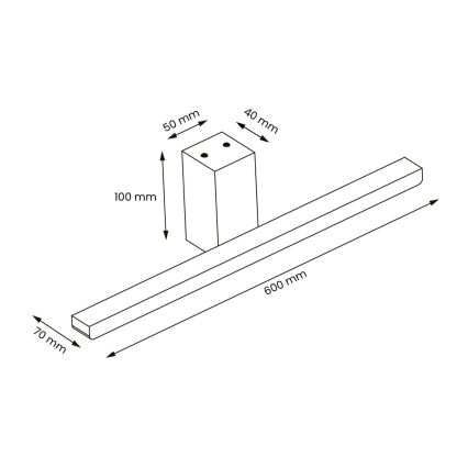 LED Koupelnové osvětlení zrcadla ARTEMIS LED/13,8W/230V 4000K 60 cm IP44 černá