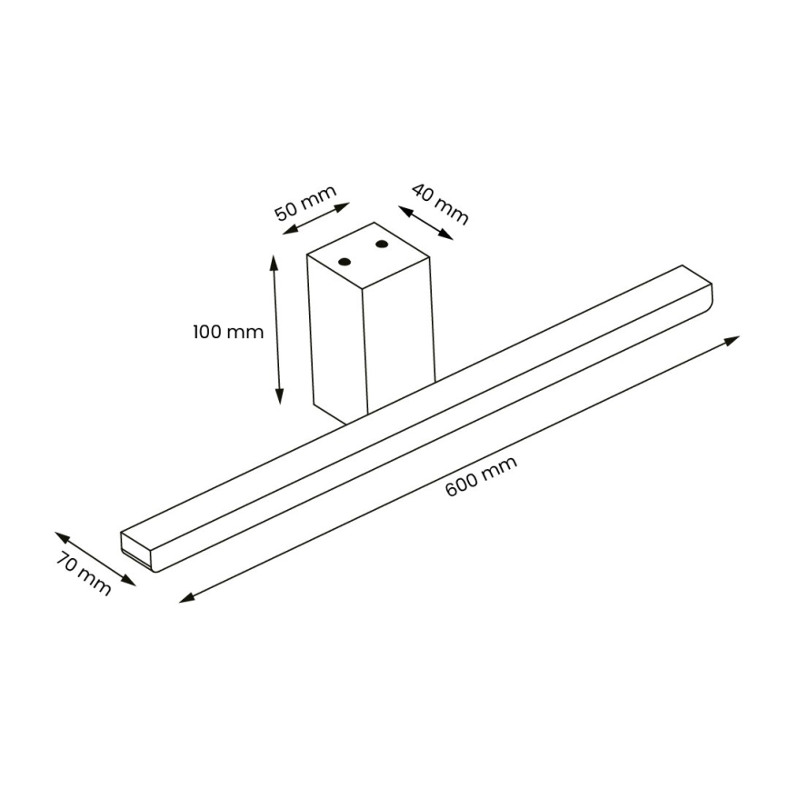 LED Koupelnové osvětlení zrcadla ARTEMIS LED/13,8W/230V 4000K 60 cm IP44 černá