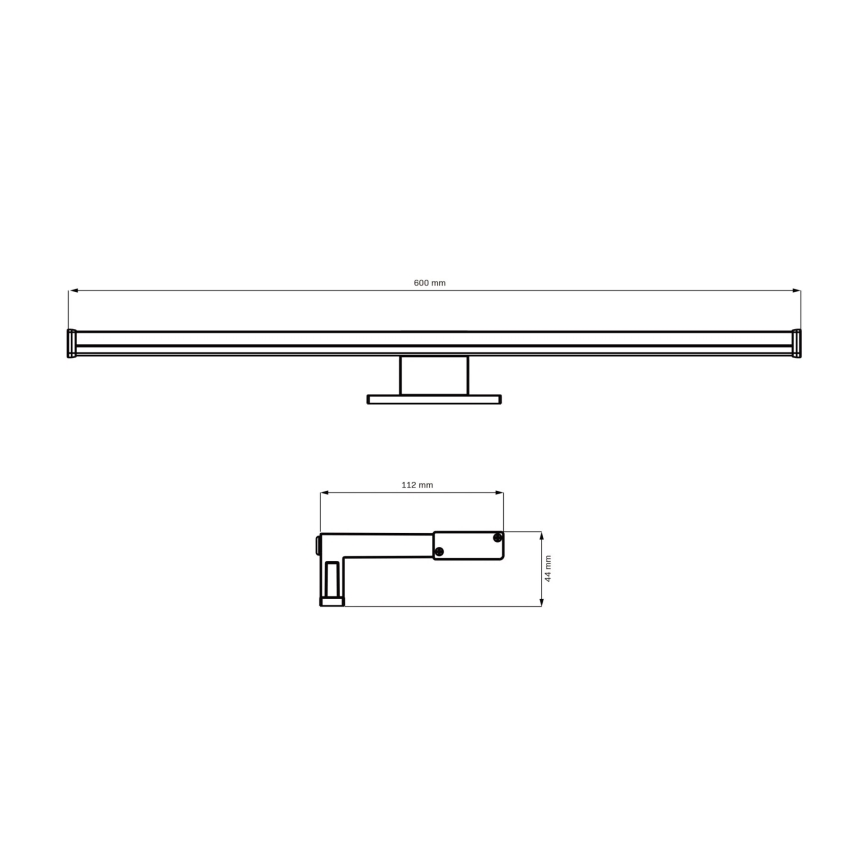 LED Koupelnové osvětlení zrcadla ELBA LED/12W/230V 4000K 60 cm IP44 černá