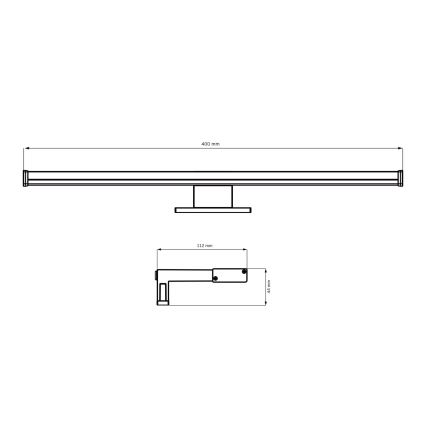 LED Koupelnové osvětlení zrcadla ELBA LED/8W/230V 4000K 40 cm IP44 černá
