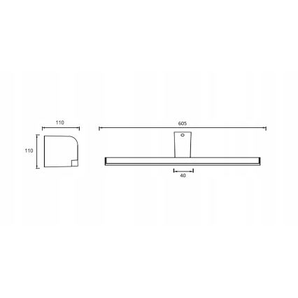 LED Koupelnové osvětlení zrcadla LED/14W/230V 60,5 cm IP44 lesklý chrom