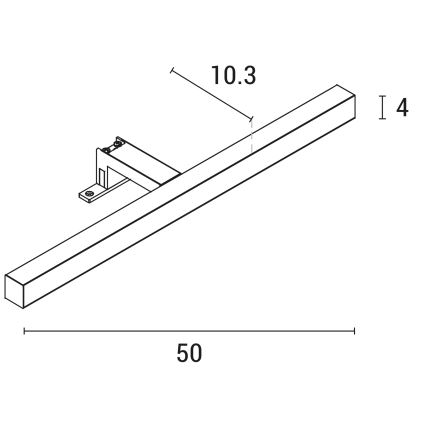 LED Koupelnové osvětlení zrcadla LED/7W/230V 4000K 50 cm IP44 chrom