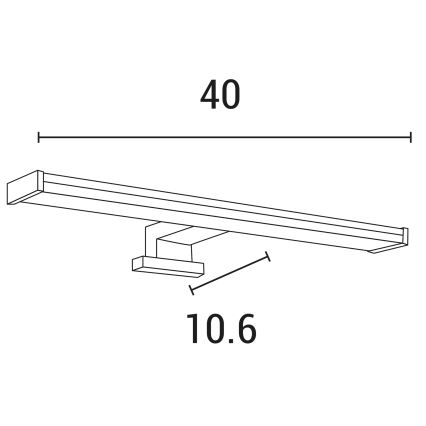 LED Koupelnové osvětlení zrcadla LED/8W/230V 3000K 40 cm IP44 chrom