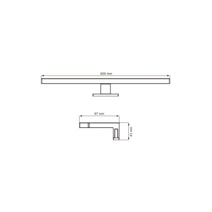 LED Koupelnové osvětlení zrcadla MILOS LED/5W/230V 4000K 30 cm IP44 černá