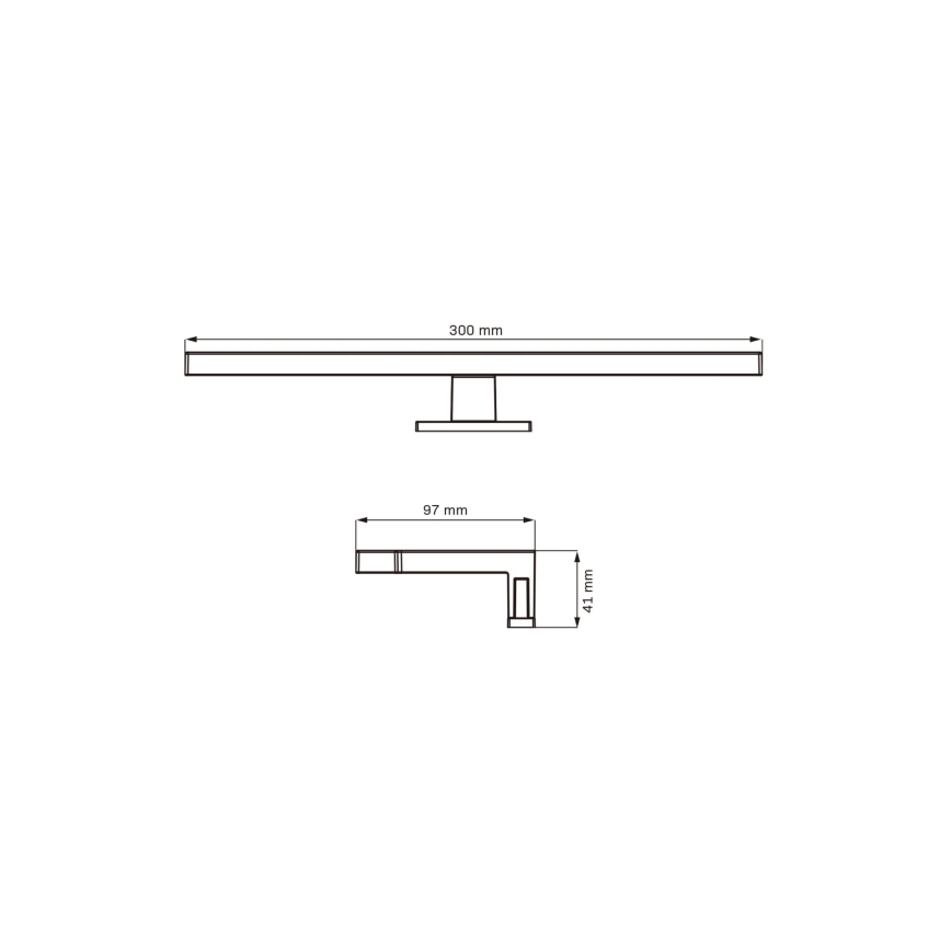 LED Koupelnové osvětlení zrcadla MILOS LED/5W/230V 4000K 30 cm IP44 černá