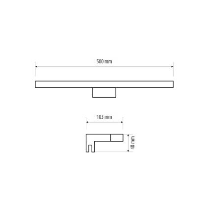LED Koupelnové osvětlení zrcadla MIRROR LED/10W/230V 50 cm IP44 černá