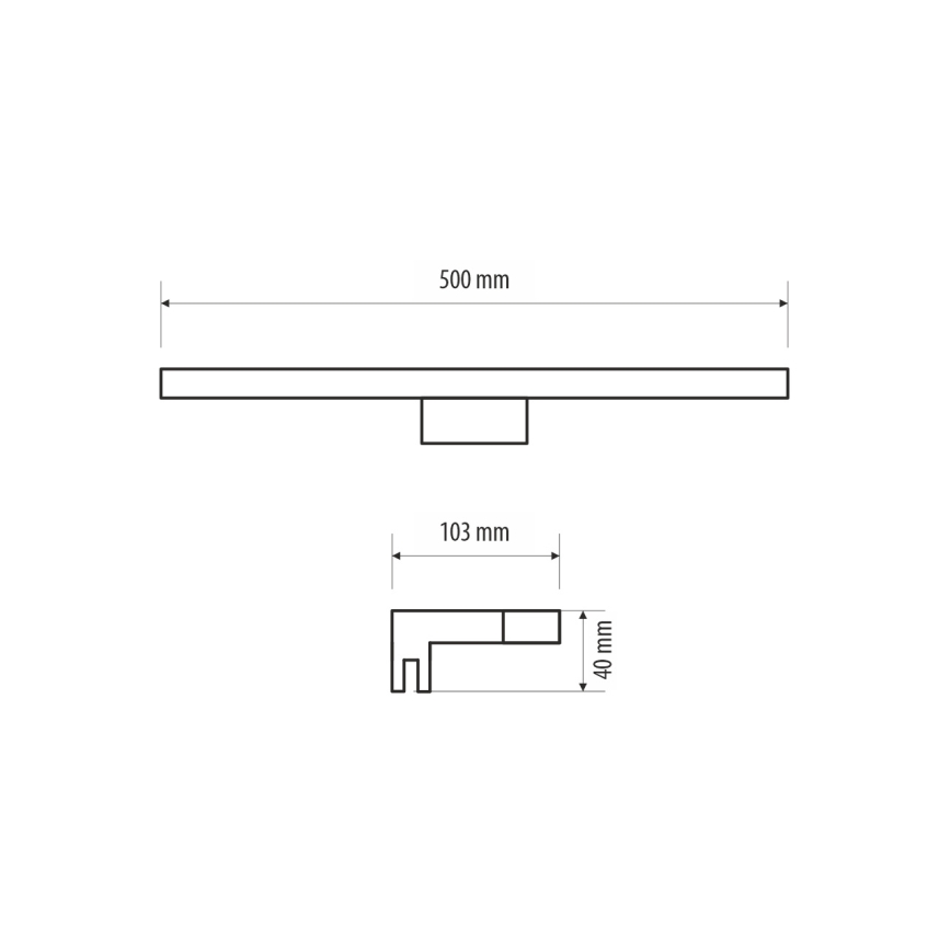 LED Koupelnové osvětlení zrcadla MIRROR LED/10W/230V 50 cm IP44 černá