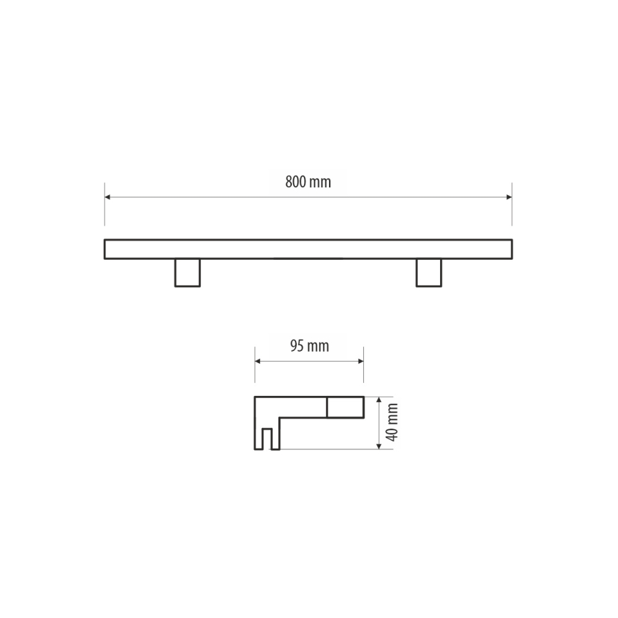 LED Koupelnové osvětlení zrcadla MIRROR LED/12W/230V 80 cm IP44 černá