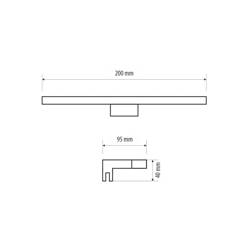 LED Koupelnové osvětlení zrcadla MIRROR LED/4W/230V 20 cm IP44 černá