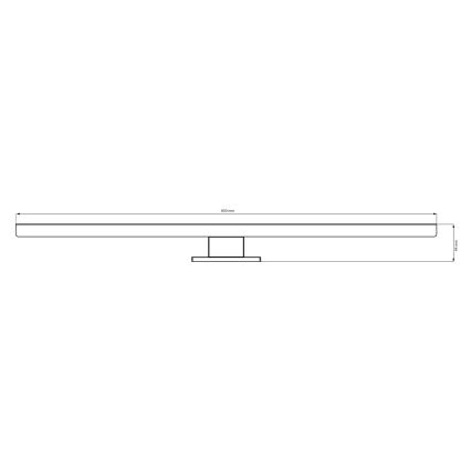 LED Koupelnové osvětlení zrcadla SAMOS LED/15W/230V 4000K 90 cm IP44 černá
