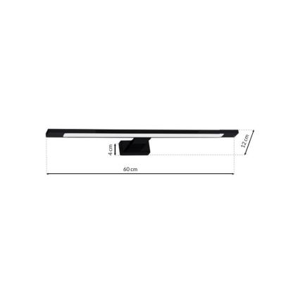 LED Koupelnové osvětlení zrcadla SHINE LED/12W/230V 60 cm IP44 černá