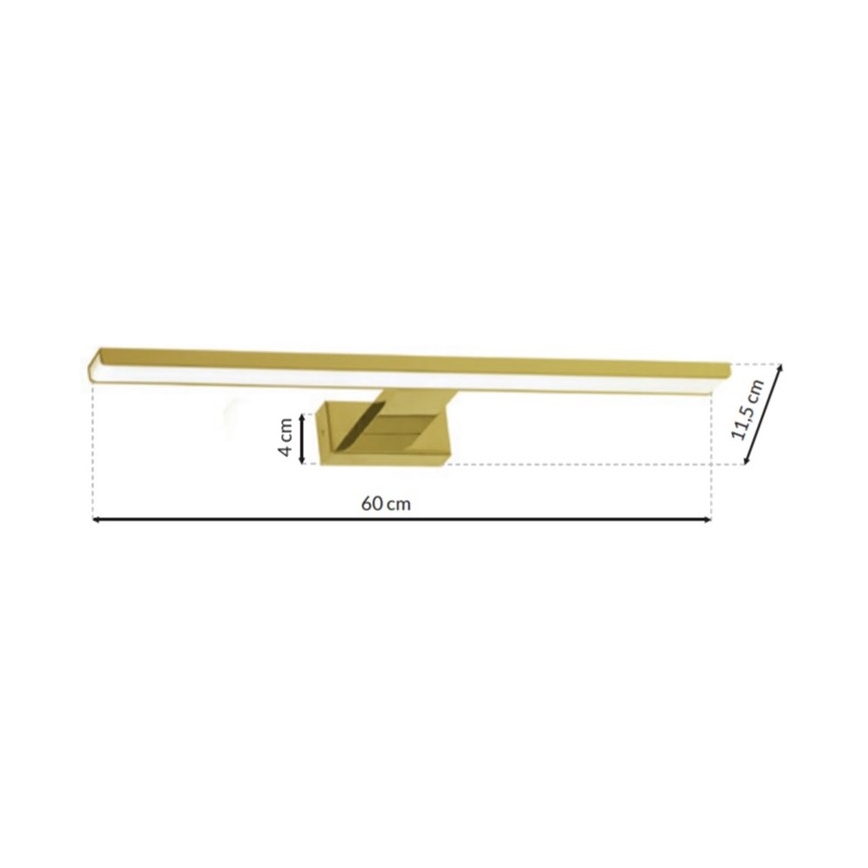 LED Koupelnové osvětlení zrcadla SHINE LED/13,8W/230V 60 cm IP44 zlatá
