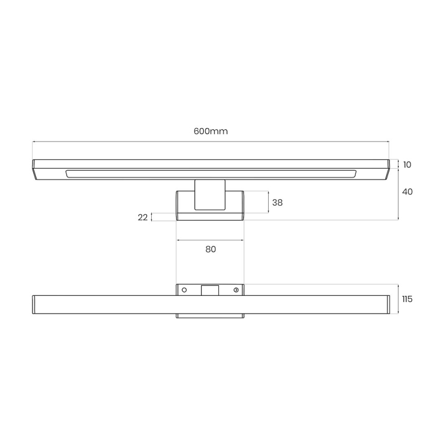LED Koupelnové osvětlení zrcadla SHINE LED/13,8W/230V 60 cm IP44 zlatá