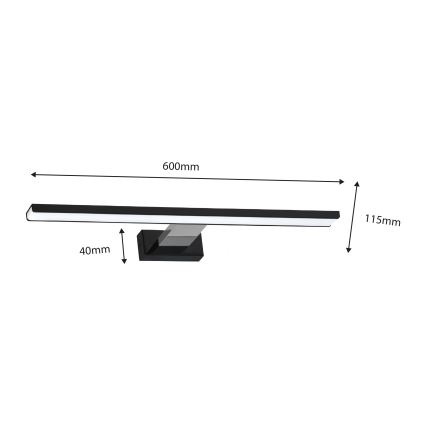 LED Koupelnové osvětlení zrcadla SHINE LED/13,8W/230V IP44 černá/lesklý chrom
