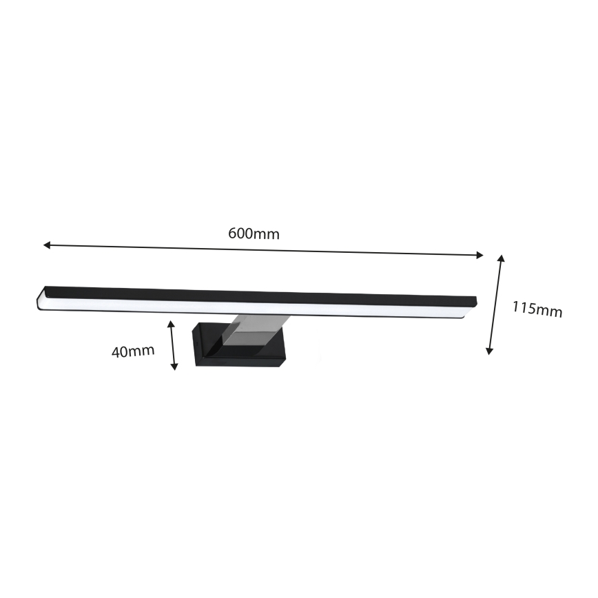LED Koupelnové osvětlení zrcadla SHINE LED/13,8W/230V IP44 černá/lesklý chrom