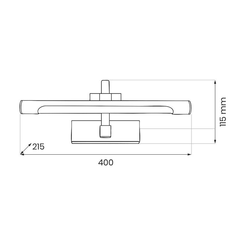 LED Koupelnové osvětlení zrcadla VINCI LED/12W/230V 40 cm IP44 černá