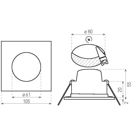 LED Koupelnové podhledové svítidlo BONO LED/8W/230V 3000K IP65 chrom