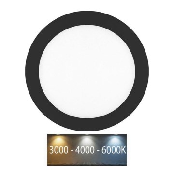 LED Koupelnové podhledové svítidlo LADA LED/12W/230V 3000/4000/6000K pr. 17 cm IP44 černá