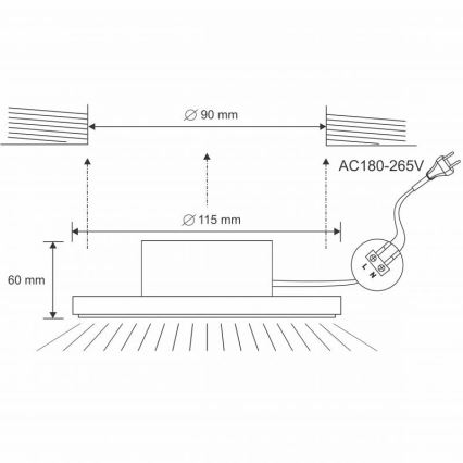 LED Koupelnové podhledové svítidlo LED/10W/230V 4000K bílá IP44