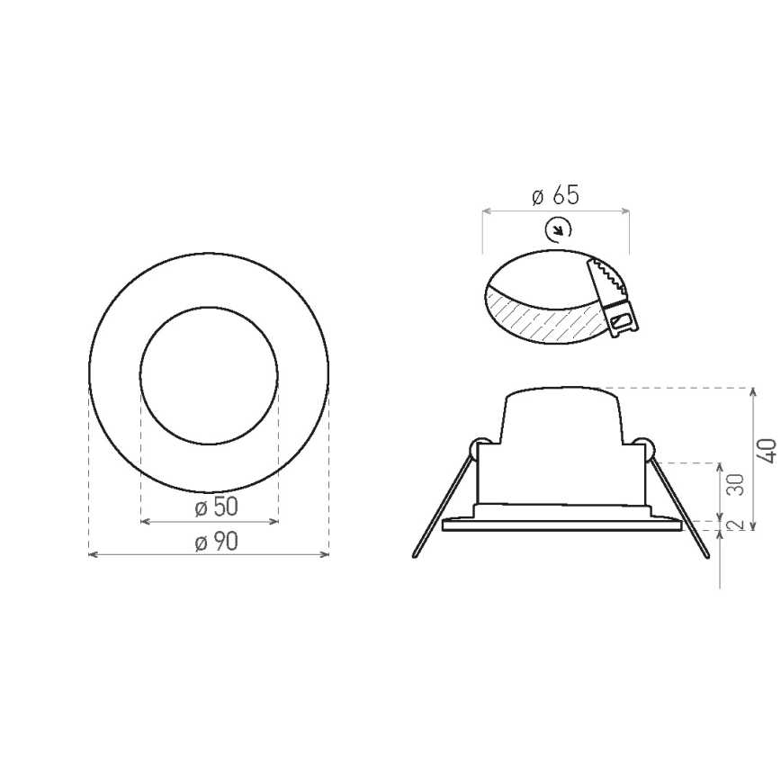 LED Koupelnové podhledové svítidlo BONO LED/5W/230V 3000K IP65 bílá