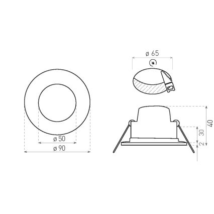 LED Koupelnové podhledové svítidlo LED/5W/230V 3000K IP65 chrom