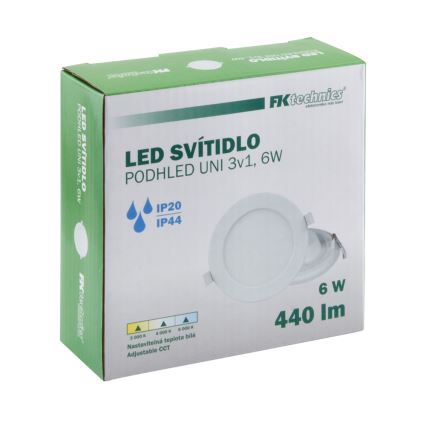 LED Koupelnové podhledové svítidlo LED/6W/230V 3000/4000/6000K IP44