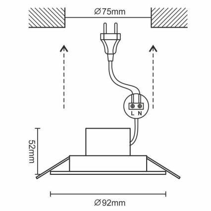 LED Koupelnové podhledové svítidlo LED/7W/230V 3000K stříbrná IP44