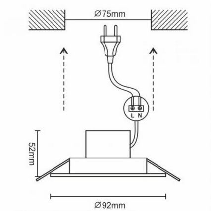 LED Koupelnové podhledové svítidlo LED/7W/230V 4000K bílá IP44