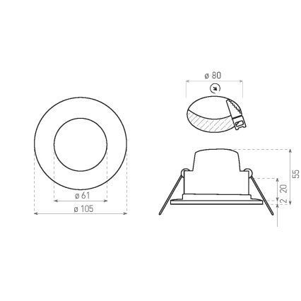LED Koupelnové podhledové svítidlo BONO LED/8W/230V 4000K IP65 černá