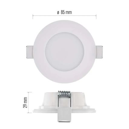 LED Koupelnové podhledové svítidlo LORI LED/4,5W/230V IP65 2700/4000K pr. 8,5 cm bílá
