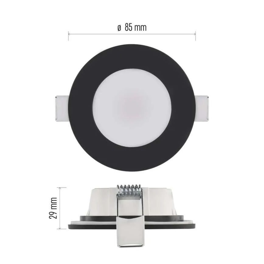 LED Koupelnové podhledové svítidlo LORI LED/4,5W/230V IP65 2700/4000K pr. 8,5 cm černá
