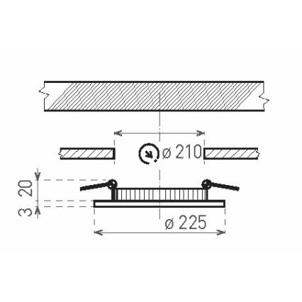 LED Koupelnové podhledové svítidlo VEGA LED/18W/230V 2800K pr. 22,5 cm IP44