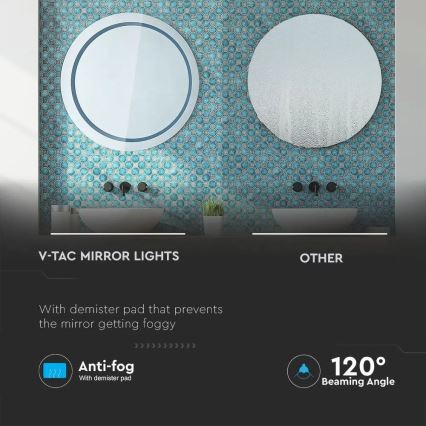 LED Koupelnové podsvícené zrcadlo LED/31W/230V IP44