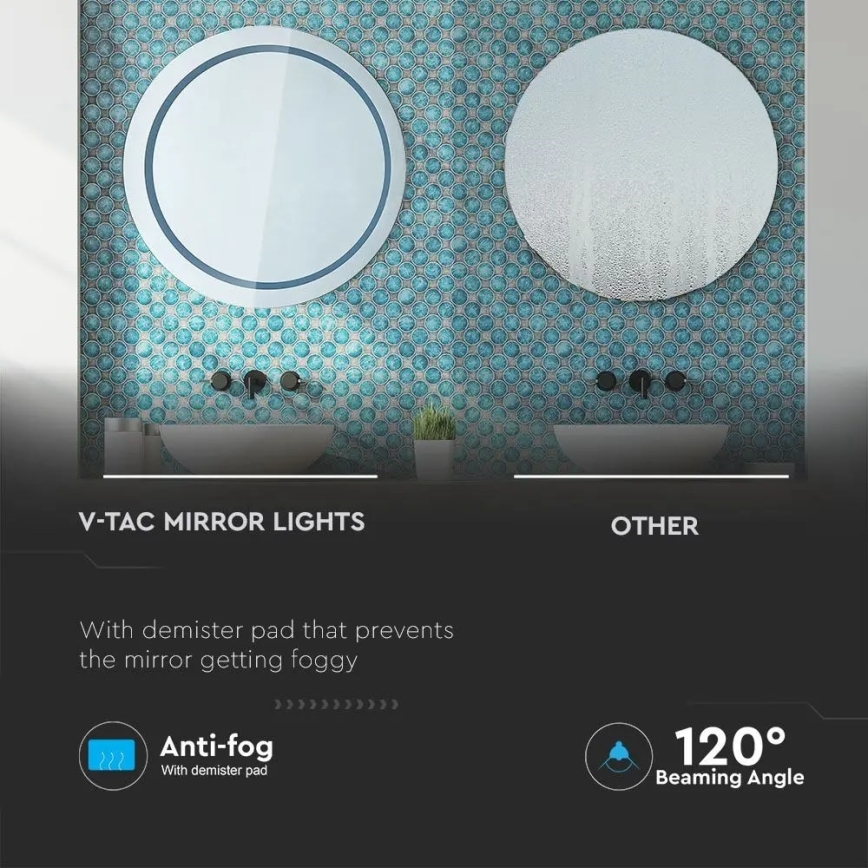 LED Koupelnové podsvícené zrcadlo LED/31W/230V IP44