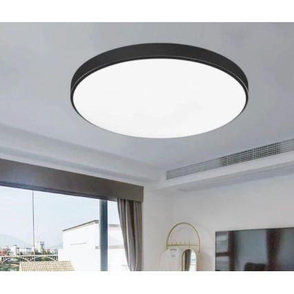 LED Koupelnové stropní svítidlo CARTER LED/12W/230V 6000K IP44 pr. 22 cm černá