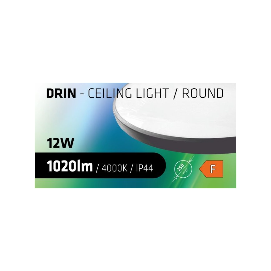 LED Koupelnové stropní svítidlo CIRCLE LED/12W/230V 4000K pr. 25 cm IP44 černá