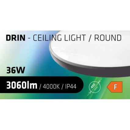 LED Koupelnové stropní svítidlo CIRCLE LED/36W/230V 4000K pr. 45 cm IP44 černá