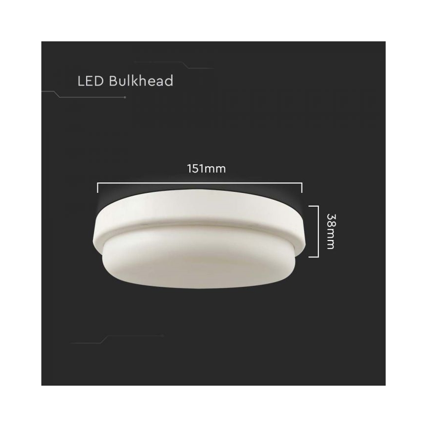 LED Koupelnové stropní svítidlo LED/12W/230V 3000K IP54 pr. 15 cm