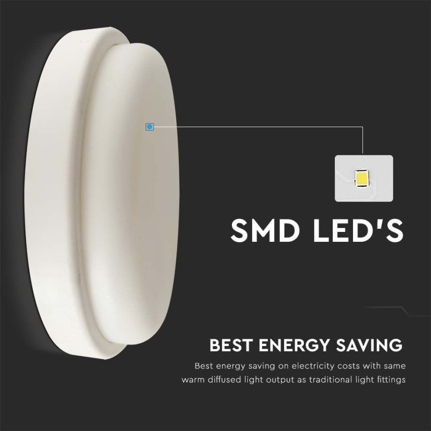 LED Koupelnové stropní svítidlo LED/12W/230V 6500K IP54 pr. 15 cm