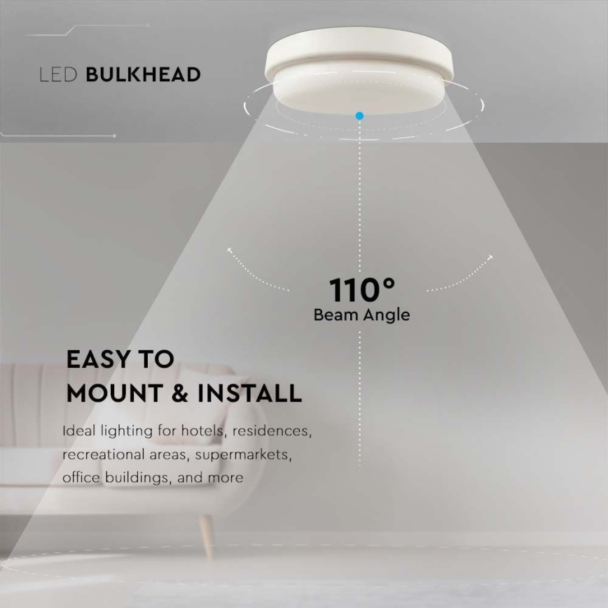 LED Koupelnové stropní svítidlo LED/12W/230V 6500K IP54 pr. 15 cm