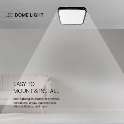 LED Koupelnové stropní svítidlo LED/18W/230V 3000K IP44 25x25 cm černá