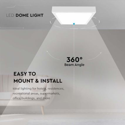 LED Koupelnové stropní svítidlo LED/18W/230V 6500K IP44 22,5x22,5 cm bílá